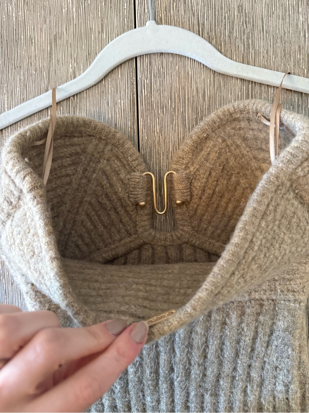cult gaia Beige Strapless Knit Bustier Top - Picture 6 of 7